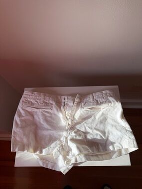 Zara White High-Waist Cotton Shorts